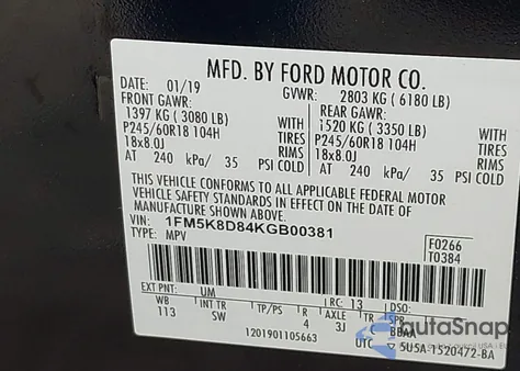 2019 Ford Explorer Xlt from USA, damaged, VIN 1FM5K8D84KGB00381
